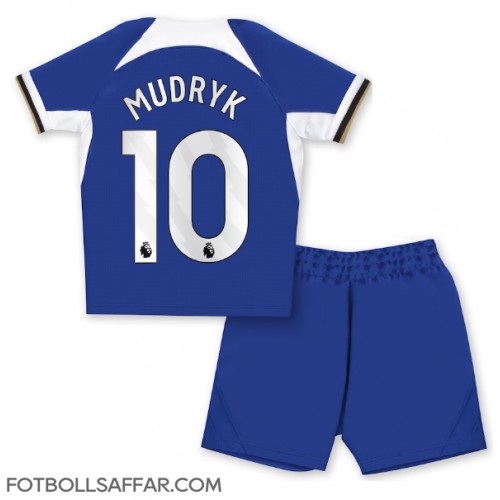 Chelsea Mykhailo Mudryk #10 Hemmadräkt Barn 2023-24 Kortärmad (+ Korta byxor)